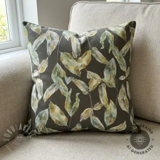 Decoratiestof Leaves army green digital print