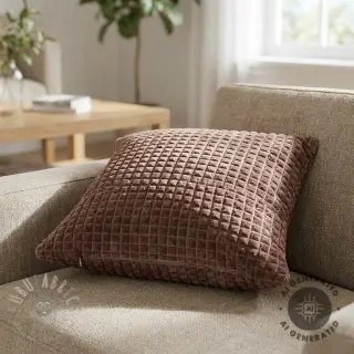 Decoratiestof VELOURS DECO SQUARE brown