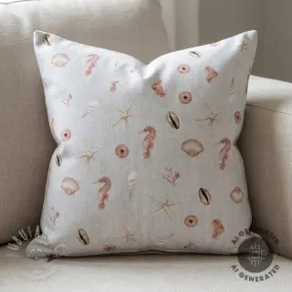 Decoratiestof Shells linen ecru digital print