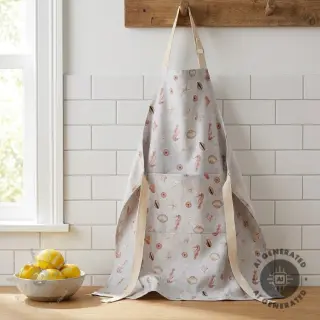 Decoratiestof Shells linen ecru digital print