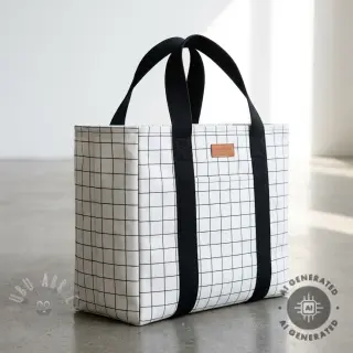 Decoratiestof premium Perfect grid lines black