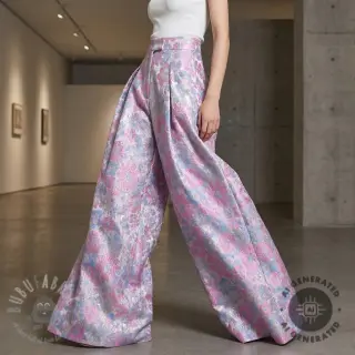 Stof voor kostuum JACQUARD Flowers light lilac