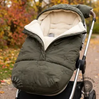 Gewatteerde stof Stars army green