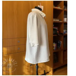 Viscose met linnen BUBBLY white