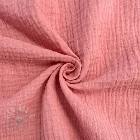 Dubbelgaas/mousseline soft rose ORGANIC