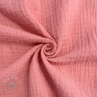 Dubbelgaas/mousseline soft rose ORGANIC