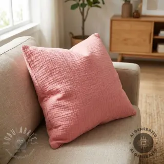 Dubbelgaas/mousseline soft rose ORGANIC