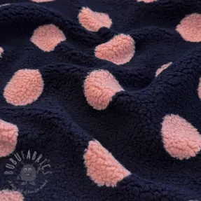 Mantelstof TEDDY JACQUARD Dots navy