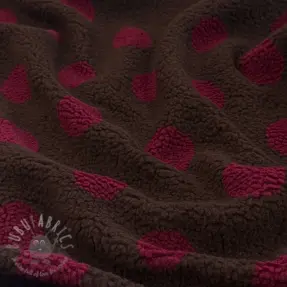 Mantelstof TEDDY JACQUARD Dots dark brown