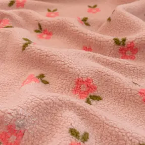 Mantelstof TEDDY  Tiny flowers light pink