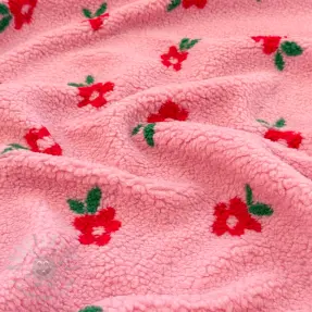 Mantelstof TEDDY  Tiny flowers pink