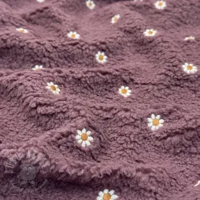 Mantelstof TEDDY EMBROIDERY Mini rosewood