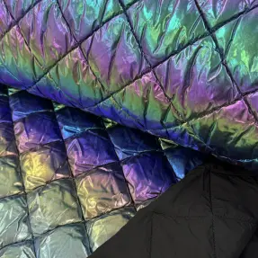 Gewatteerde stof FOIL Rainbow multi
