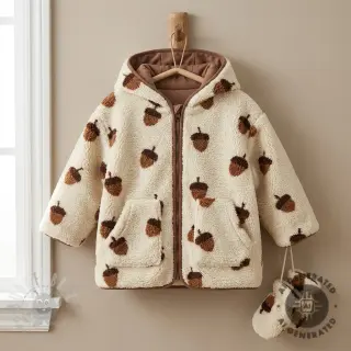 Mantelstof TEDDY JACQUARD Acorns
