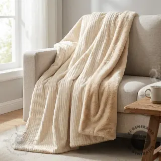 Ribfluweel Cofur fleece off white