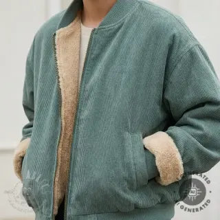 Ribfluweel Cofur fleece mint