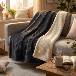 Ribfluweel Cofur fleece black