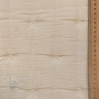 Dubbelgaas/mousseline STEPPED Bows natural