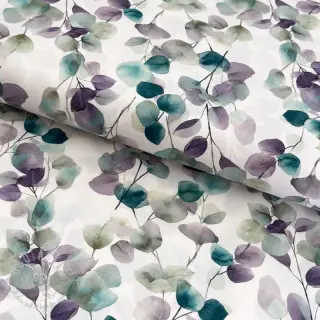 Katoenen stof Eucalypt white digital print