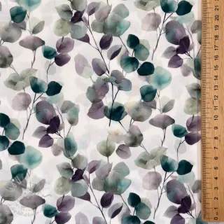 Katoenen stof Eucalypt white digital print