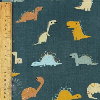 Dubbelgaas/mousseline Dinosaurus green