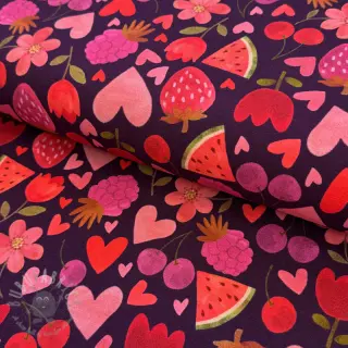 Tricot Juicy fruits purple digital print