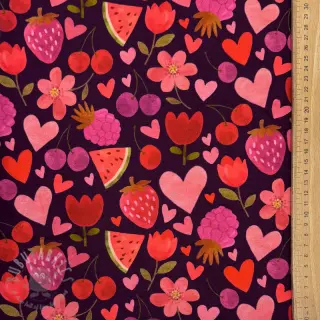 Tricot Juicy fruits purple digital print