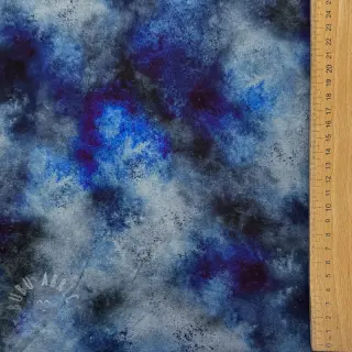 Sweaterstof TIE-DYE blue digital print