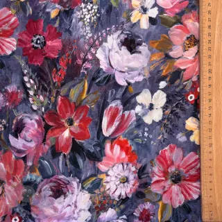 Sweaterstof Flowers Andrea blue digital print