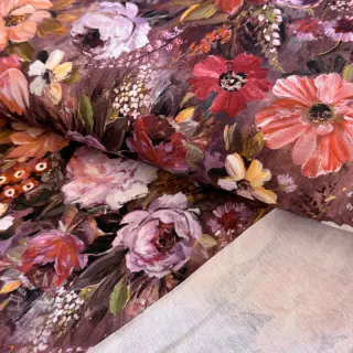 Sweaterstof Flowers Andrea brown digital print