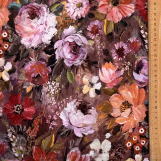 Sweaterstof Flowers Andrea brown digital print