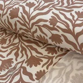 Geruwde sweaterstof Flowers caramel SIMPLY NATURAL