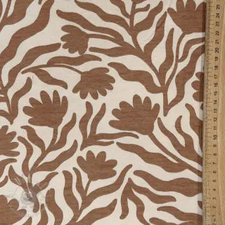 Geruwde sweaterstof Flowers caramel SIMPLY NATURAL