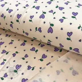 Geruwde sweaterstof Hearts lilac SIMPLY NATURAL