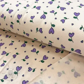 Geruwde sweaterstof Hearts lilac SIMPLY NATURAL