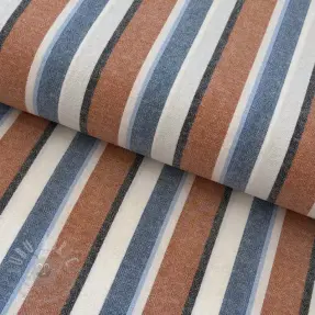 Katoenen stof YARN DYED MIA Stripe terracotta