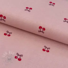 Katoenen stof FLANNEL Cherries mauve