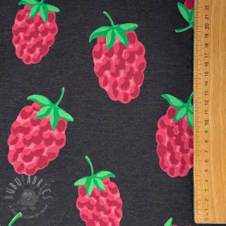 Tricot Raspberries navy melange