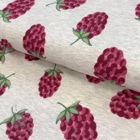 Tricot Raspberries ecru melange