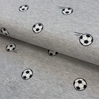 Tricot Soccerballs grey melange