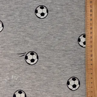 Tricot Soccerballs grey melange