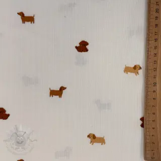 Tricot RIB Dogs off white
