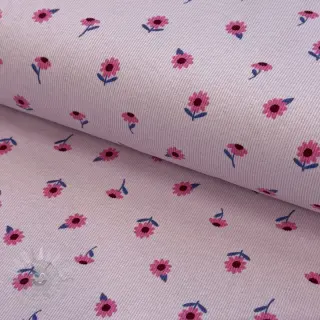 Tricot RIB Flowers lilac