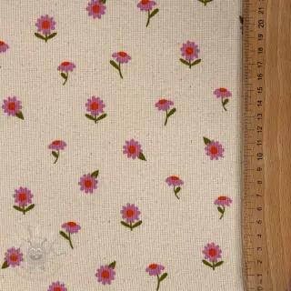 Tricot RIB Flowers SIMPLY NATURAL