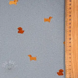 Tricot RIB Dogs blue
