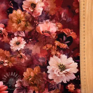 Tricot Flowers Junie red digital print