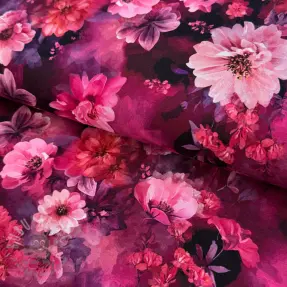 Tricot Flowers Junie pink digital print