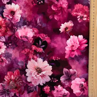 Tricot Flowers Junie pink digital print