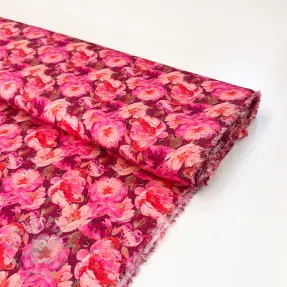 Viscose SATIN Samantha pink digital print