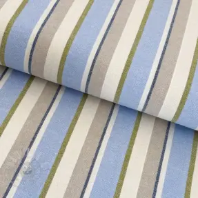 Katoenen stof YARN DYED MIA Stripe light blue